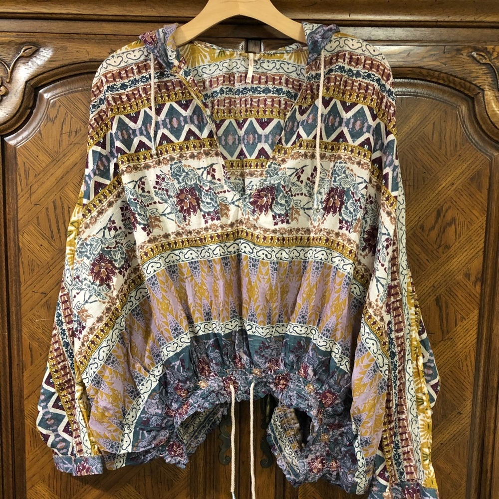 Free People hooded blouse